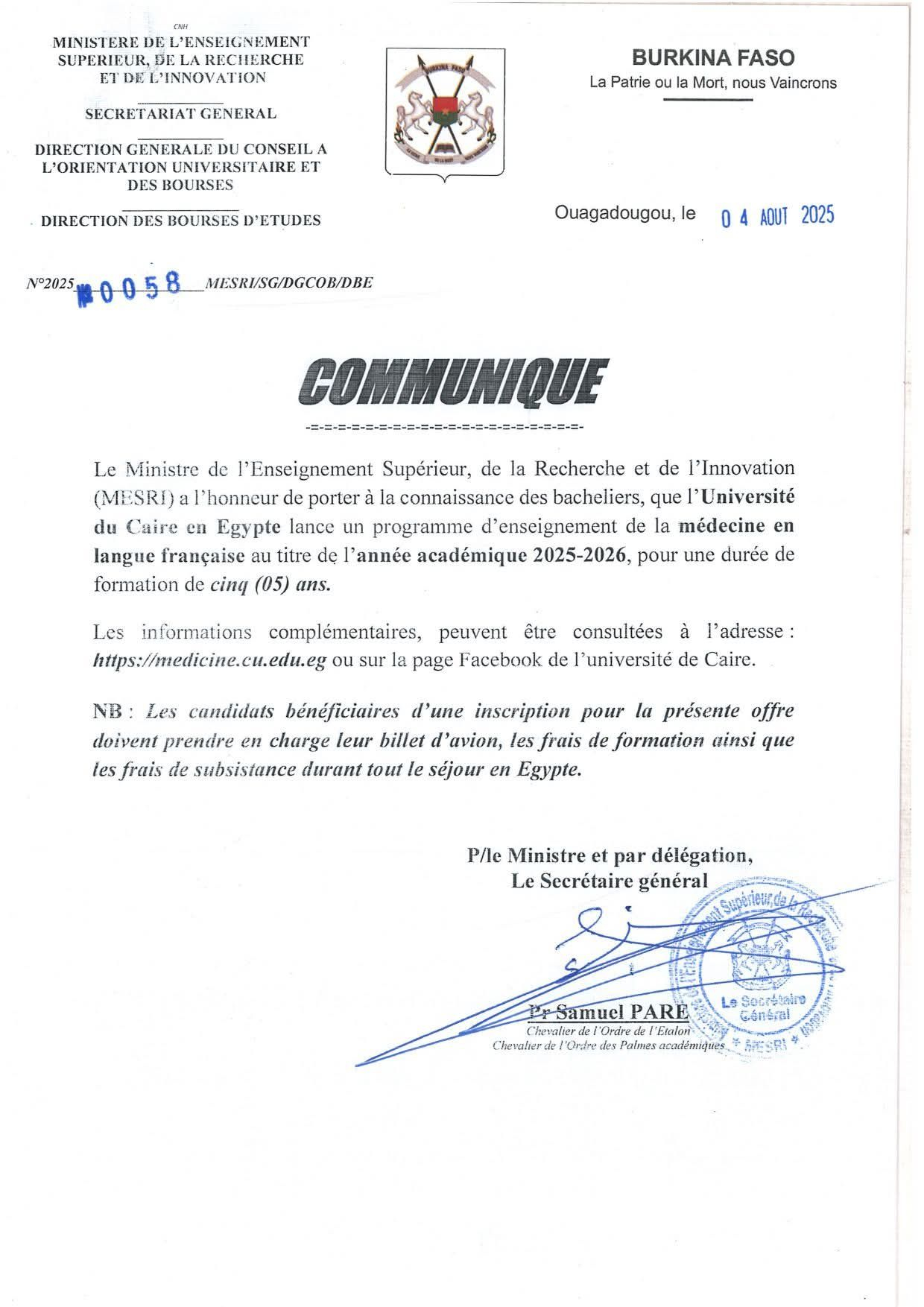 Recrutement - bourse d'étude en médecine